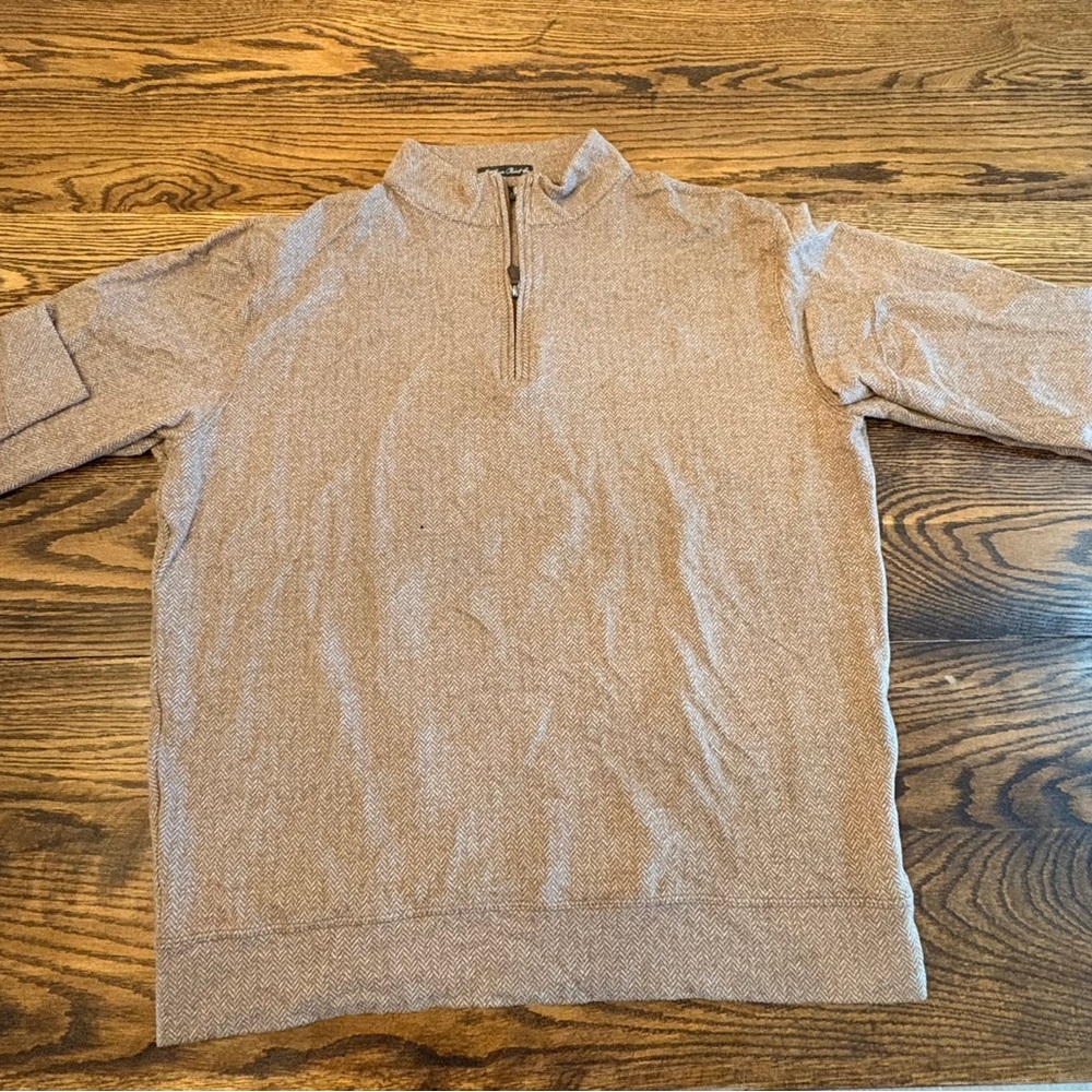 Men's Beige Zip-Up Sweater